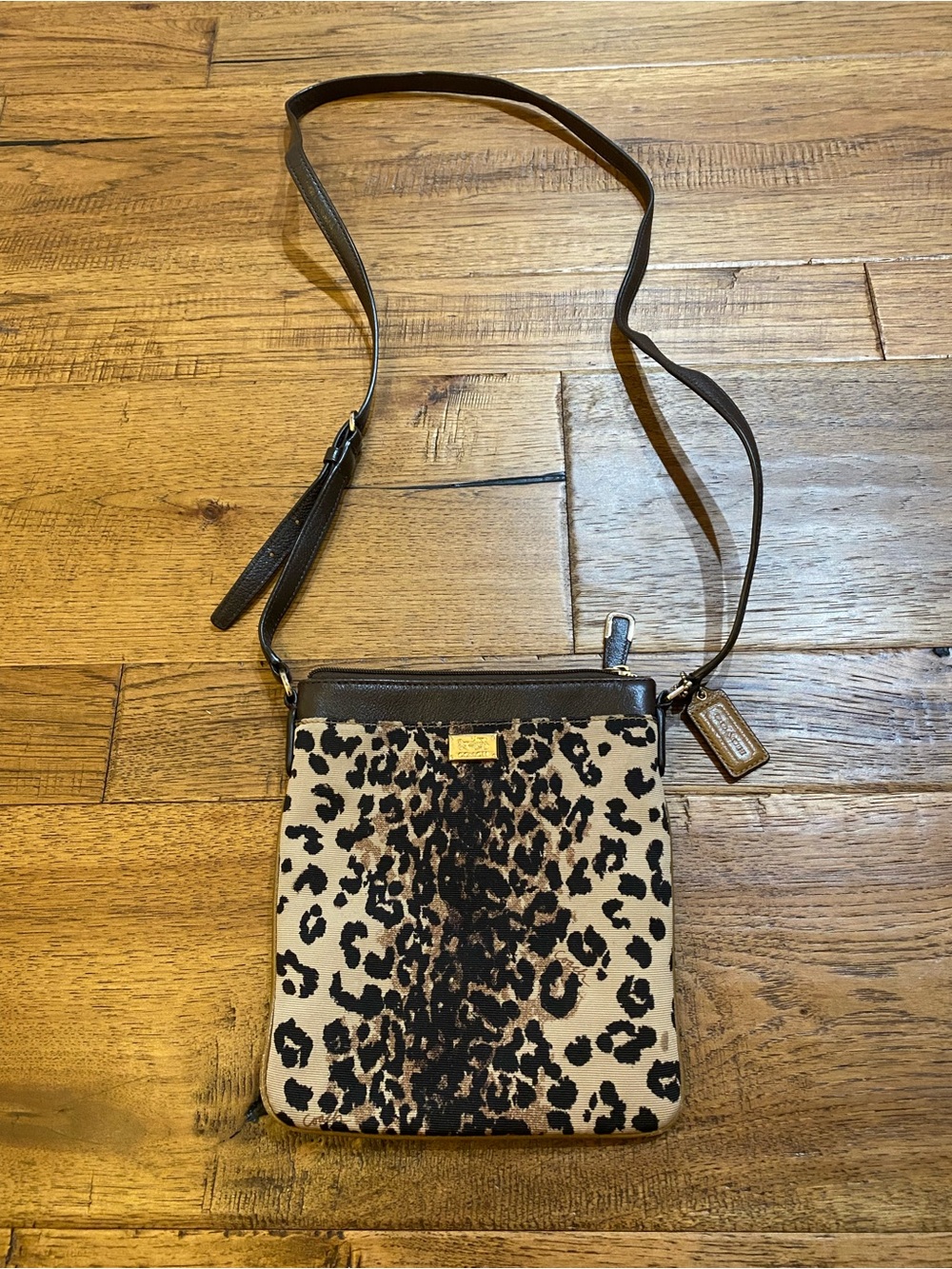 Coach Leopard Print Crossbody Bag - Brown